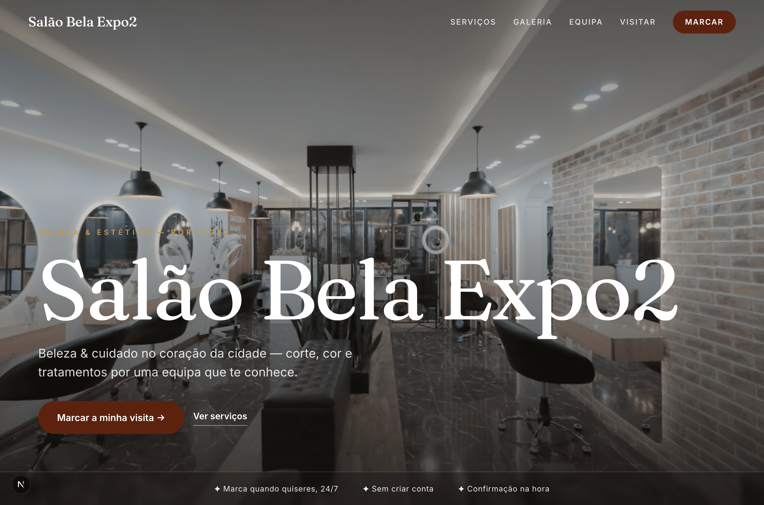 Site de marcações Belita — interface pública do cliente